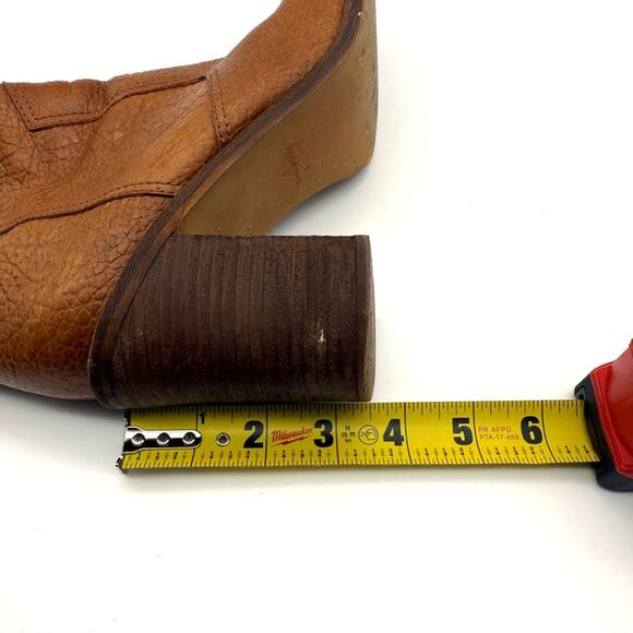 Madewell The Ollie Boot Cognac Pebble Leather Brown 8 - Picture 12 of 14